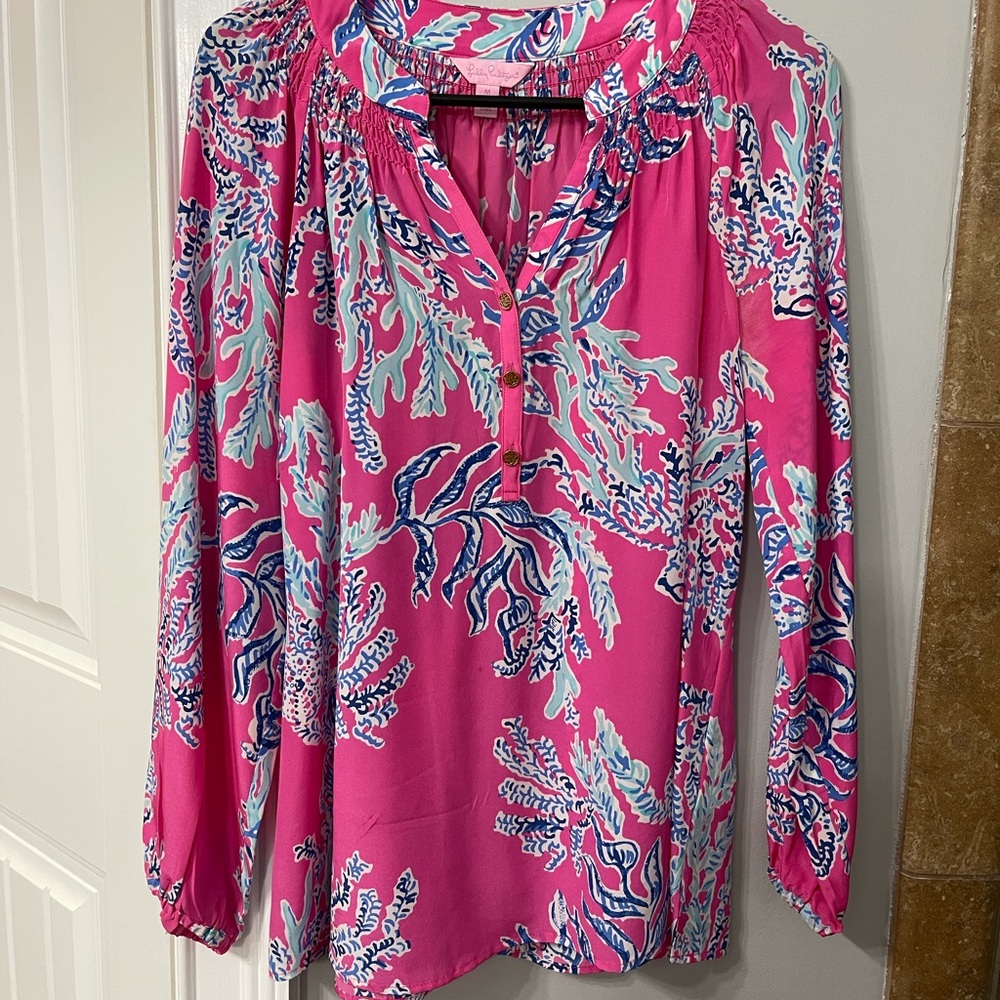 Lilly Pulizer silk Elsa top size M